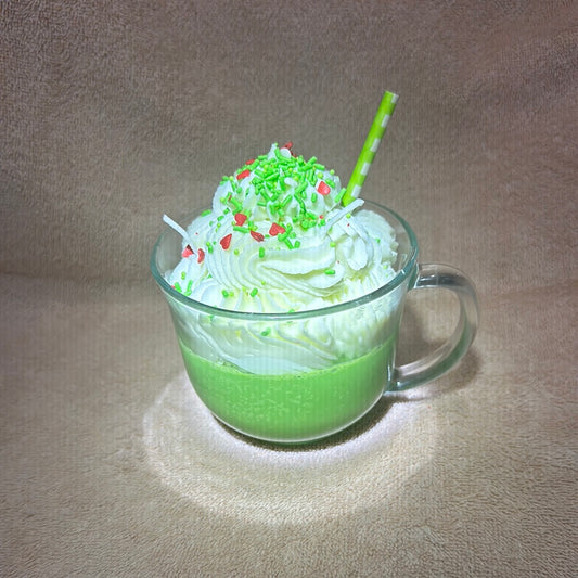 Grinch peppermint and vanilla latte soy candle
