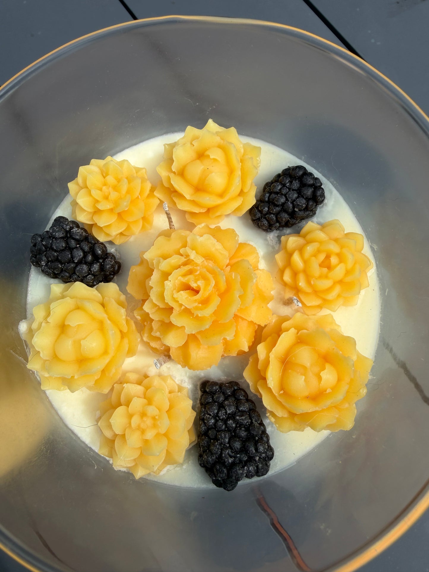 Large floral soy candles