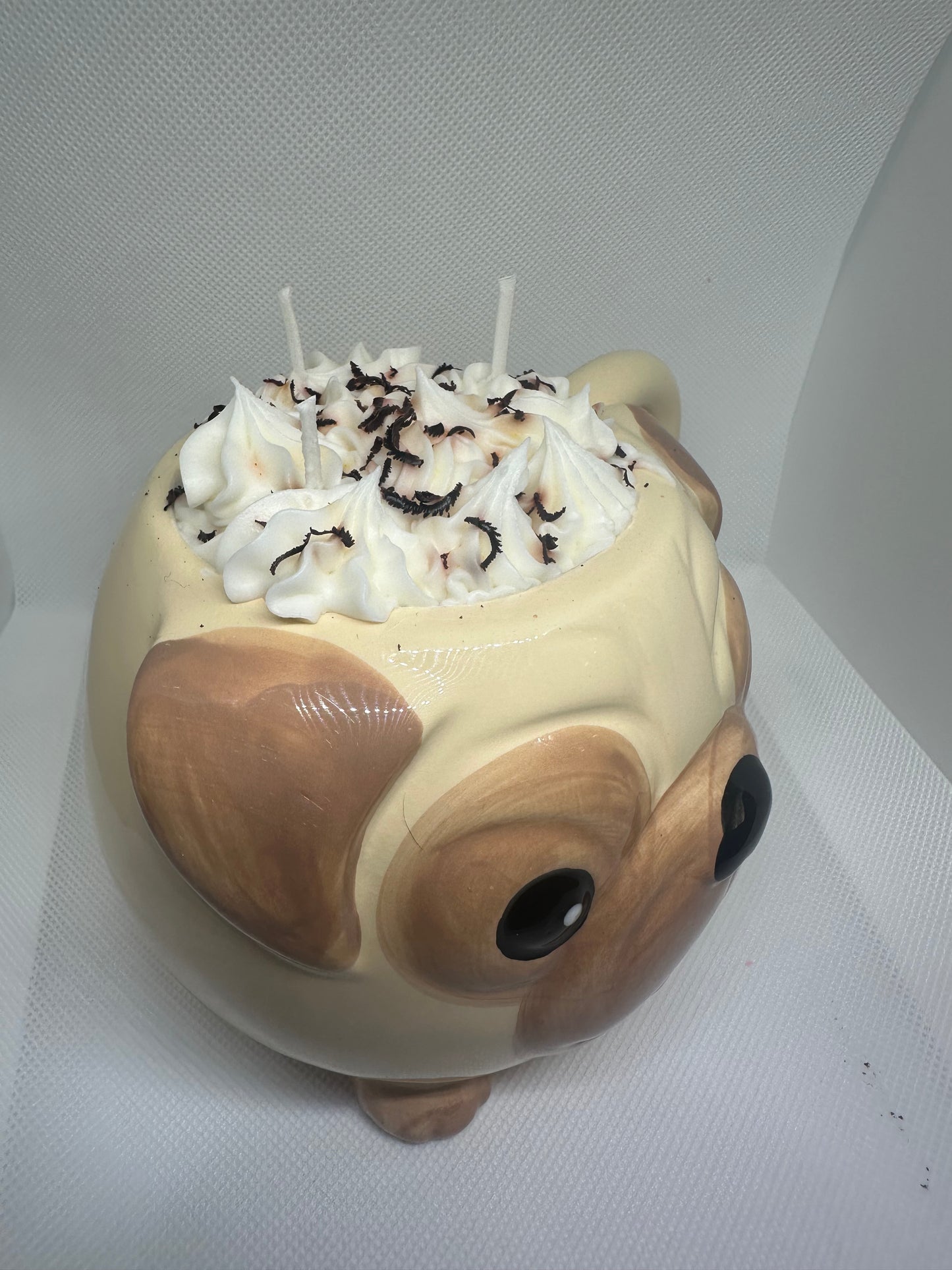 Puppy coffee mug soy candle