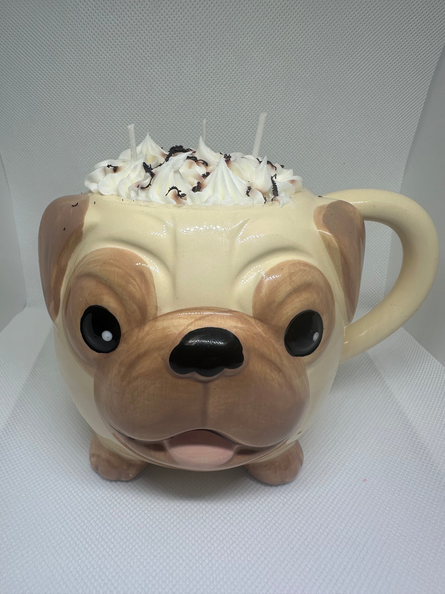 Puppy coffee mug soy candle