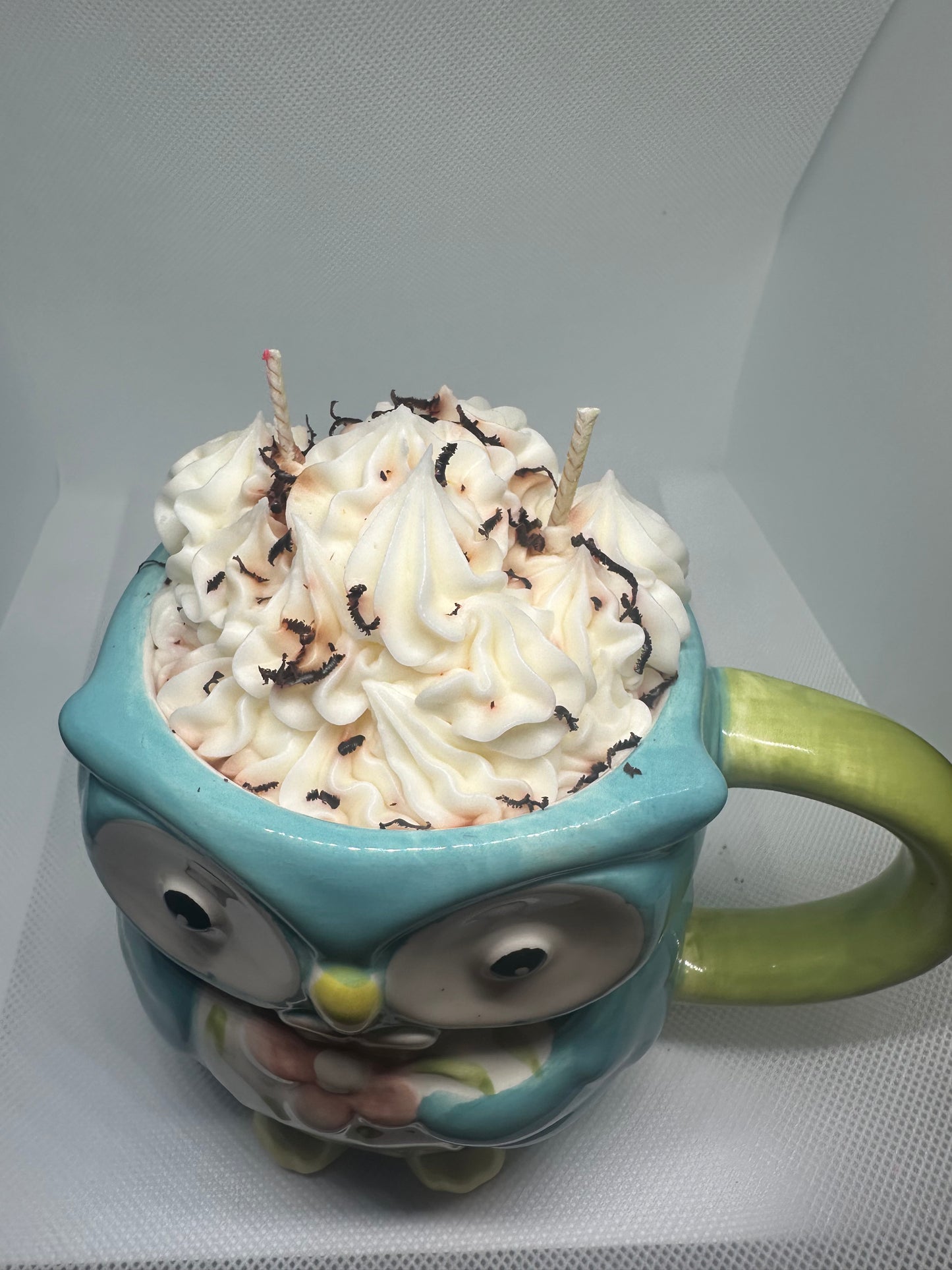 Owl coffee and whipped cream