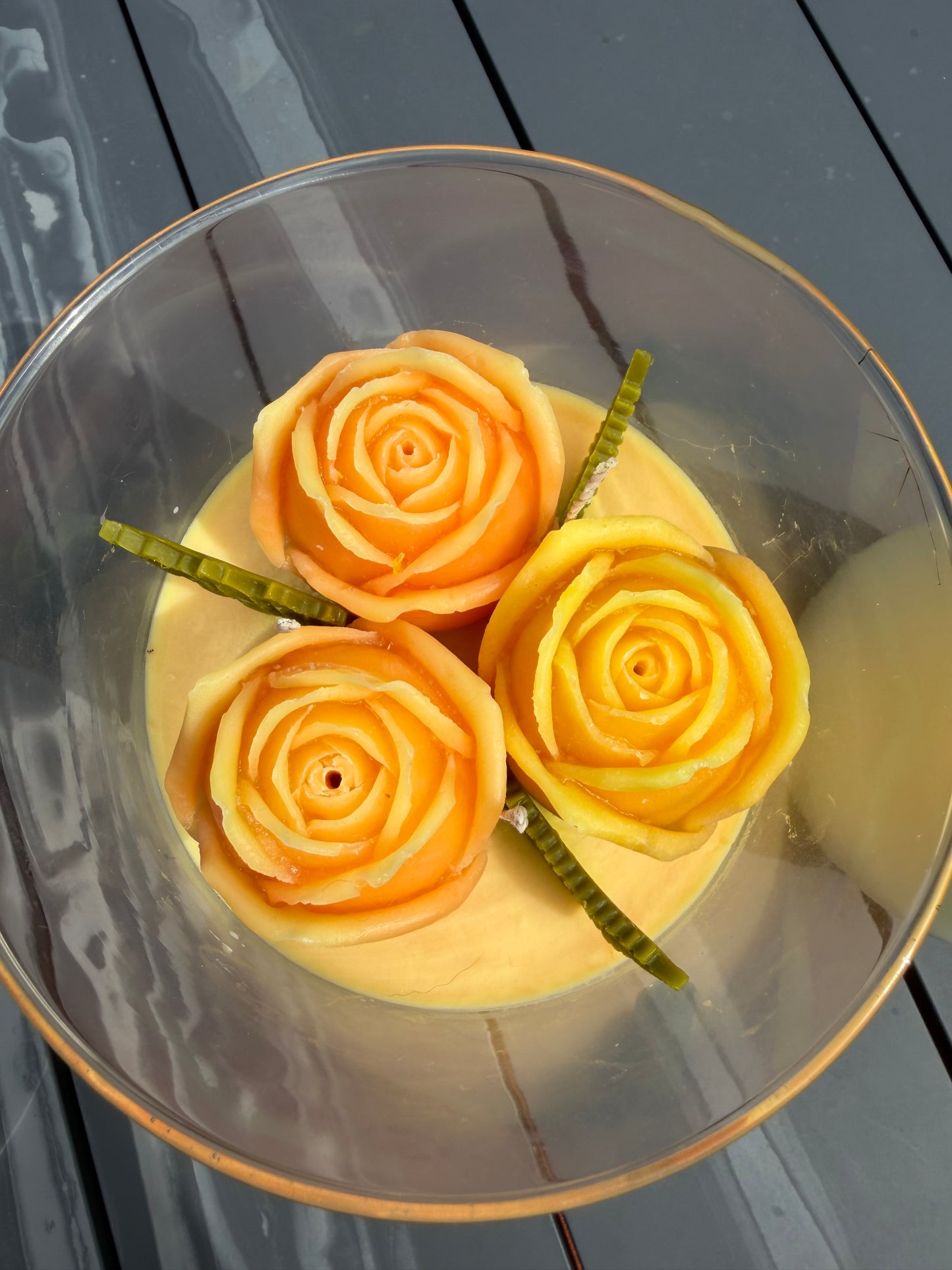Large floral soy candles