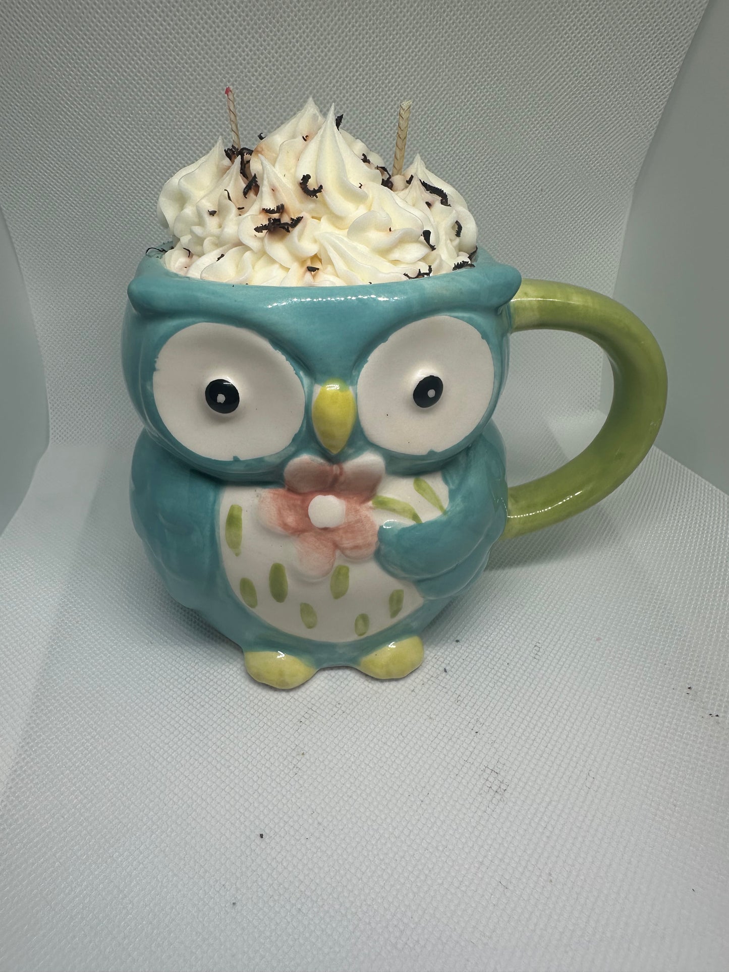 Owl coffee and whipped cream