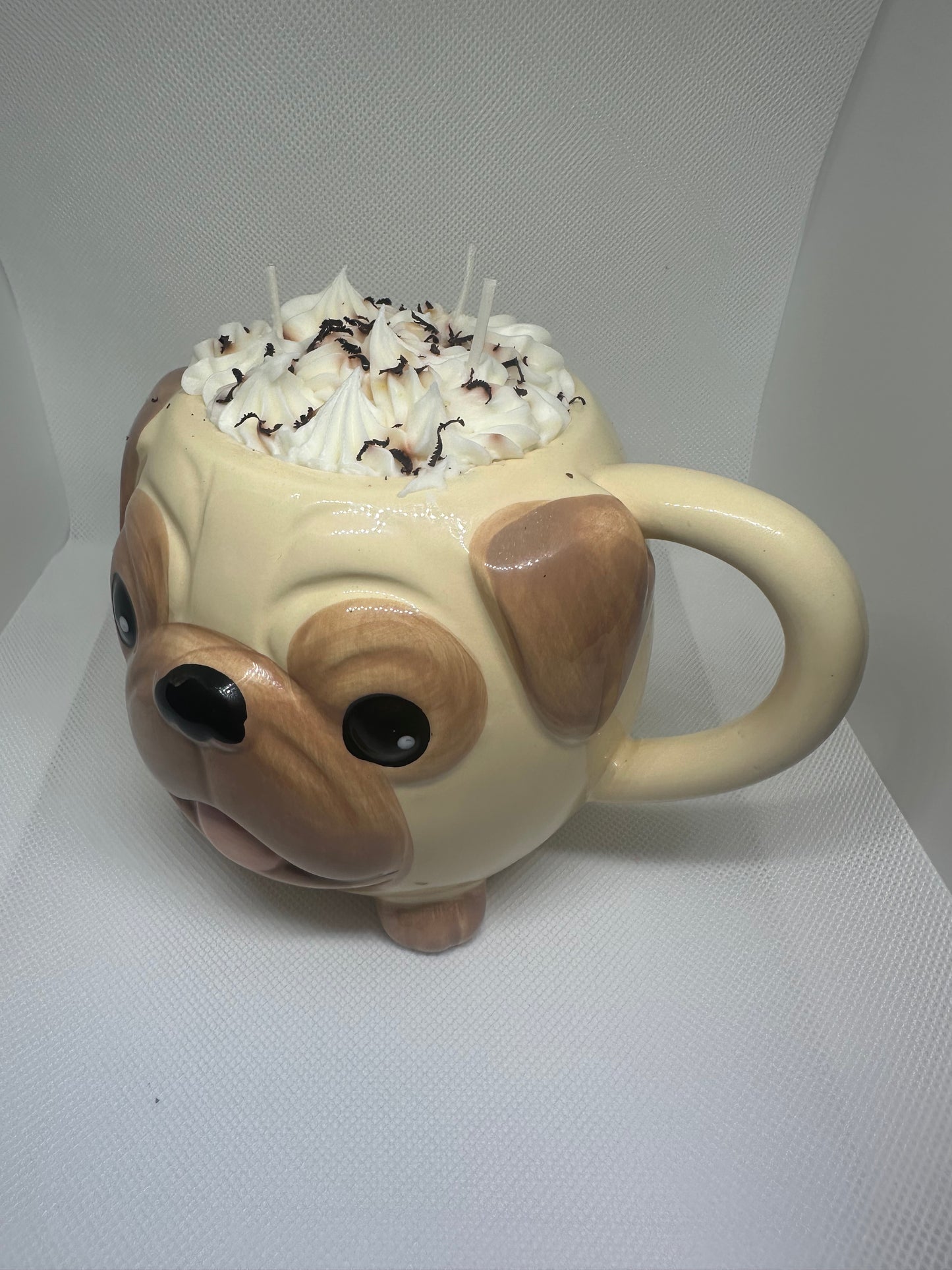 Puppy coffee mug soy candle